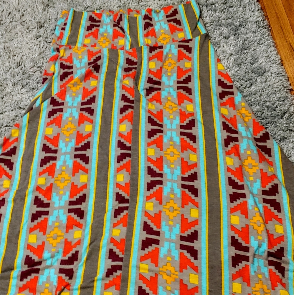 Lularoe Aztec Maxi Skirt Large Euc Vintage